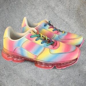 Air Brushed Rainbow Sneakers Jelly Sole Womens 8